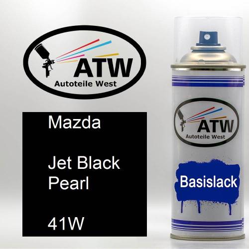 Mazda, Jet Black Pearl, 41W: 400ml Sprühdose, von ATW Autoteile West.